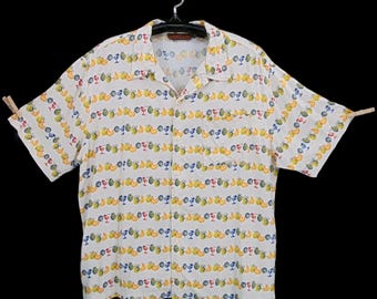 Oxford Fulham Mens Rayon Tropical Shirt XL Vintage 90s Fruit Cocktails May Dept