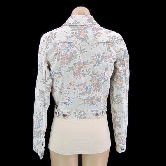 Vintage Hot Kiss Floral Denim Jacket S 