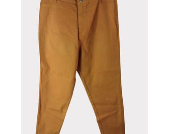 Vintage 80s LeBon Unisex Mustard Yellow High Waisted Straight Leg Pants 38"x30"