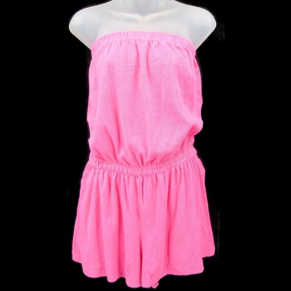 Granada Pink Vintage Terry Cloth Romper M Straples