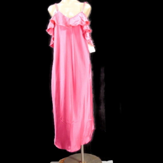 Cinema Etoile Pink Ruffle Spaghetti Strap Nightgow