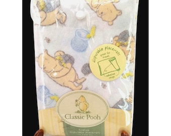 Vintage Winnie Pooh Disposable Placemats 2004 Classic Pooh 12 Mats Travel NOS