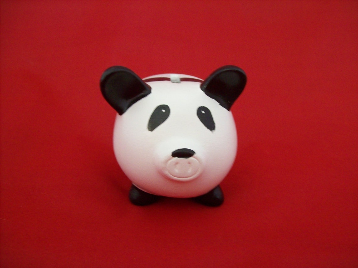 Panda Bear Piggy Bank Etsy