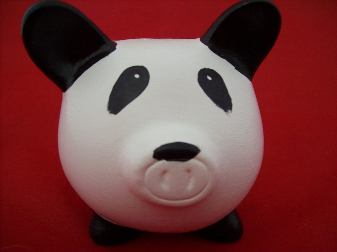 Panda Bear Piggy Bank Etsy
