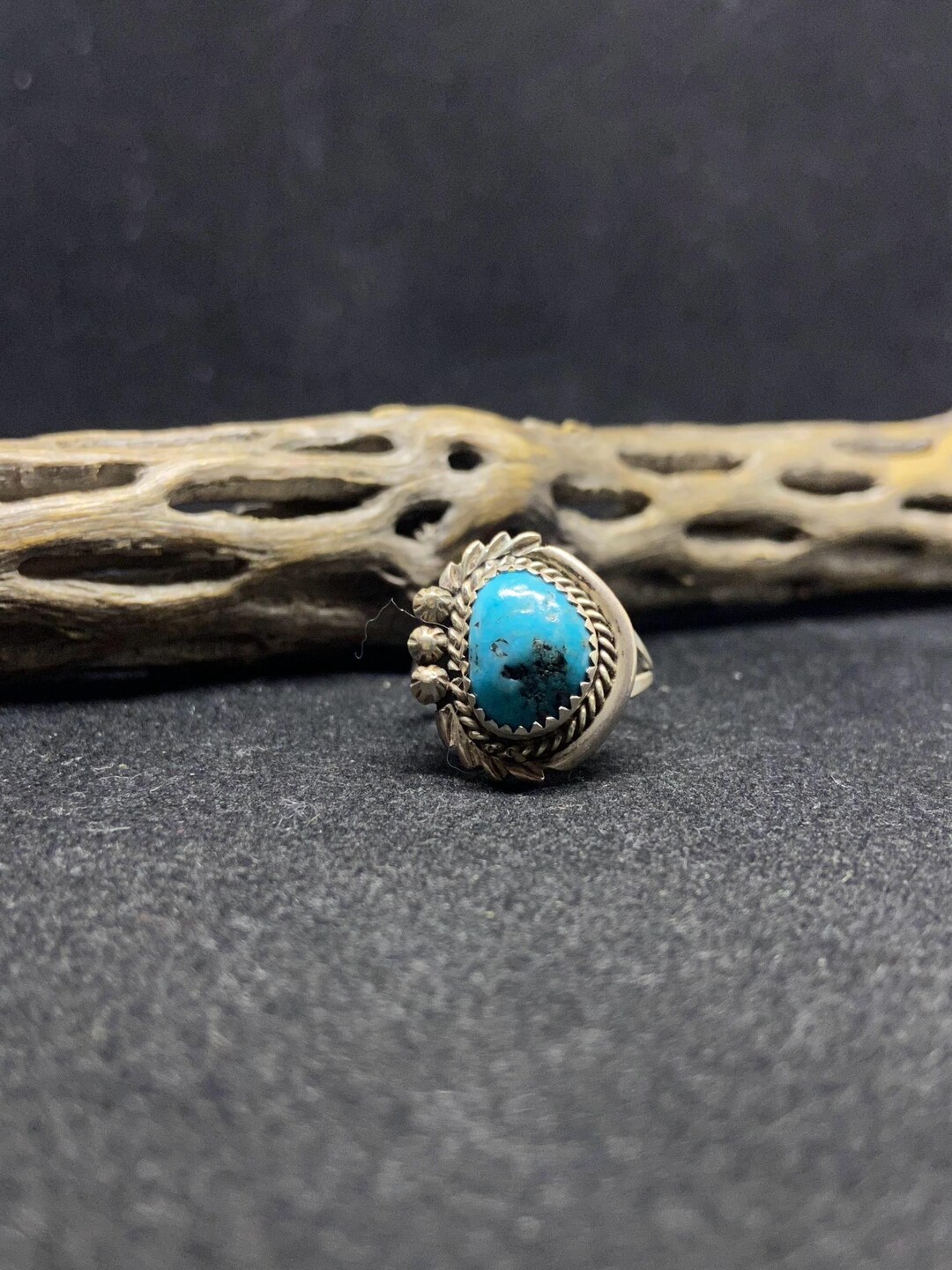 Handmade Native American Navajo Kingman Turquoise Sterling Silver Ring ...