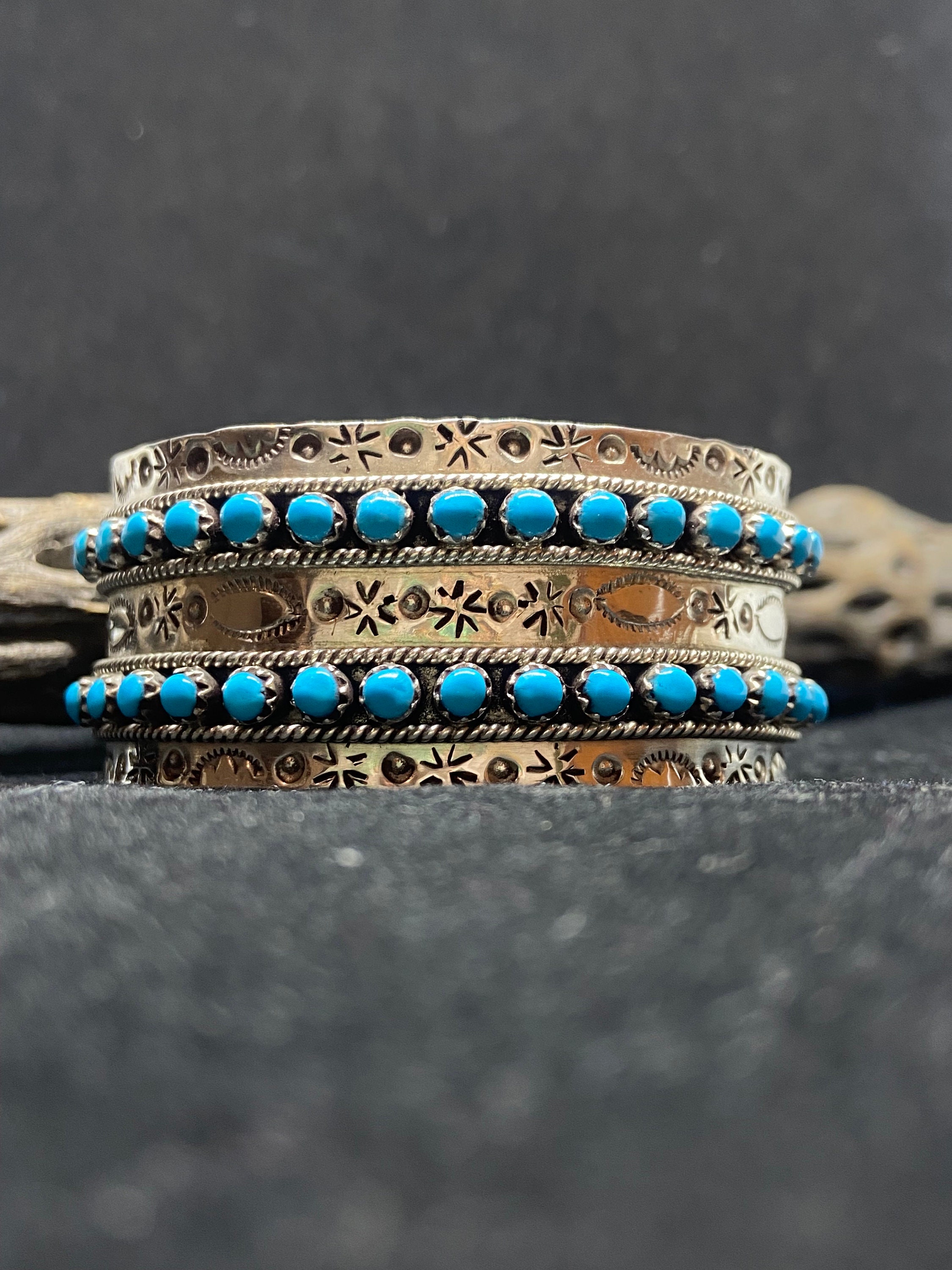Handmade Native American Zuni Snake Eye Sleeping Beauty Turquoise