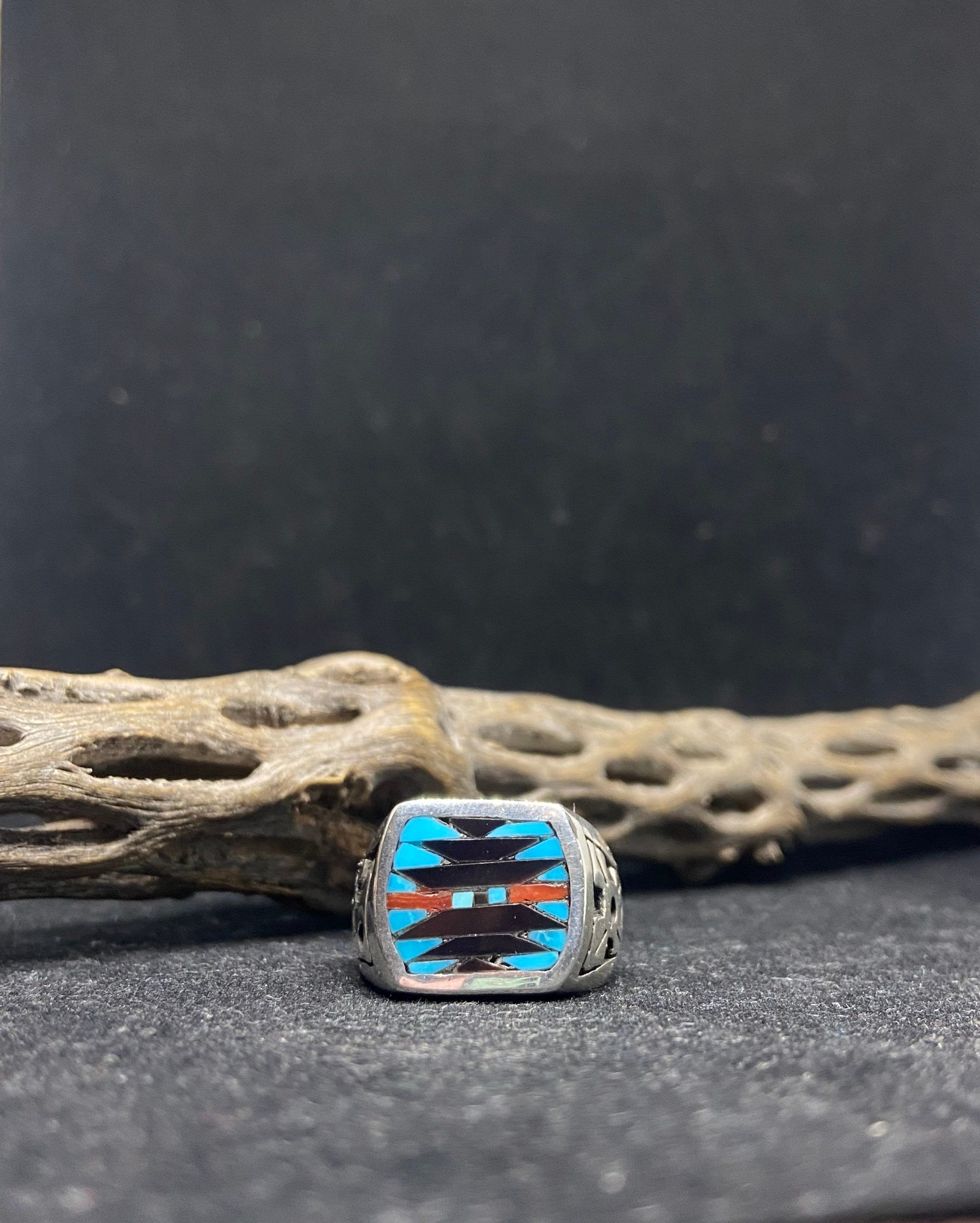 Handmade Native American Zuni Inlay Multi-color / Multistone 