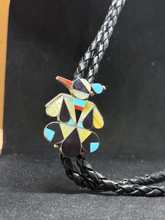 handmade Native American Zuni inlay multicolor / … - image 7