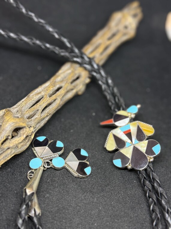 handmade Native American Zuni inlay multicolor / … - image 5