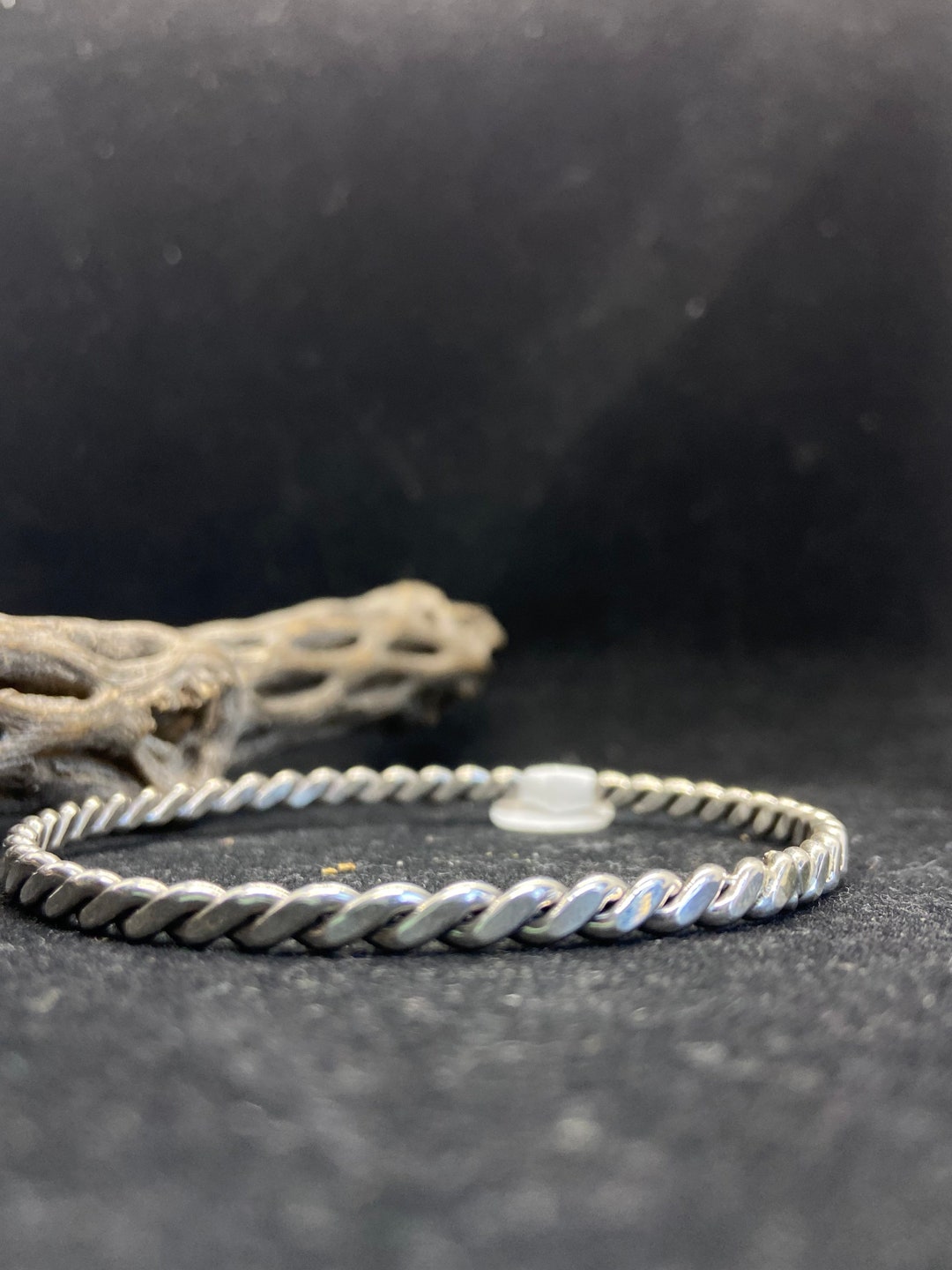 NAVAJO TWIST WIRET BANGLE SILVER バングル Handmade Native American Navajo All Plain Sterling Silver