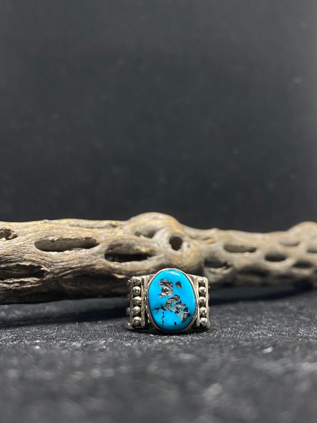 Handmade Native American Navajo Kingman Turquoise Sterling Silver Ring ...