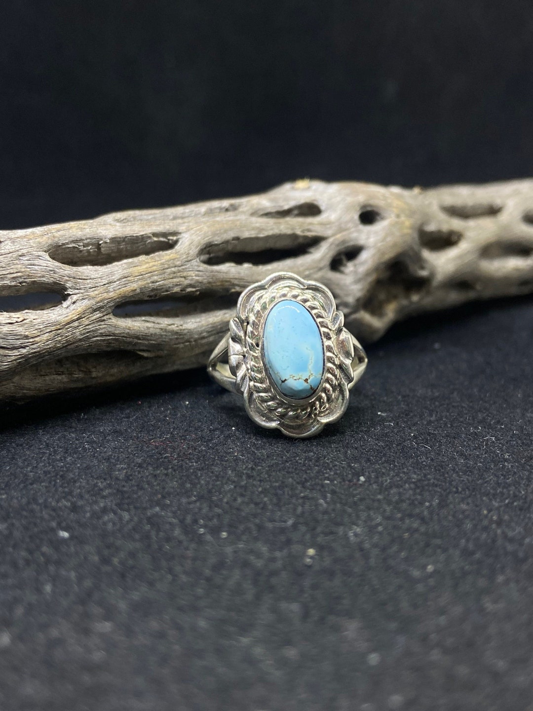 Handmade Native American Navajo Golden Hill Turquoise Sterling Silver ...