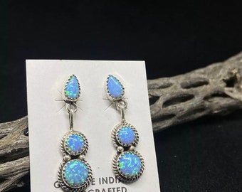 Native American Sterling Silver White Opal Dot Post Baby Earrings Navajo Indian Native American Sterling Silver White Opal Dot Post Baby Earrings Navajo Indian