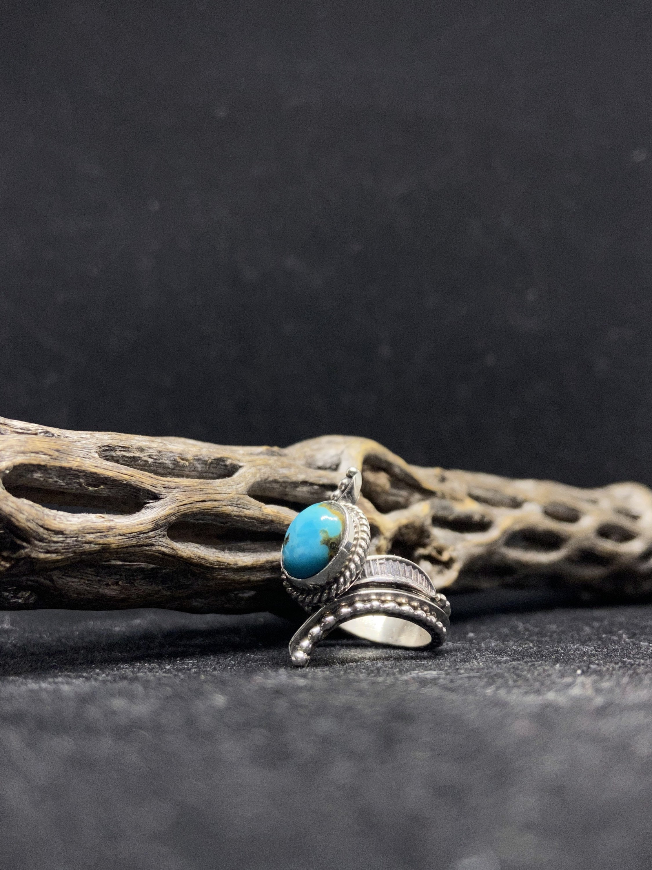 Handmade Native American Navajo Kingman Turquoise Sterling Silver Ring ...