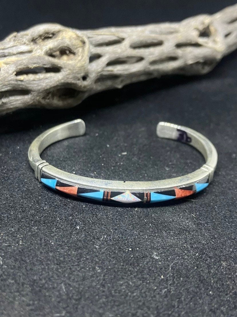 Handmade Native American Navajo Inlay Sleeping Beauty Turquoise