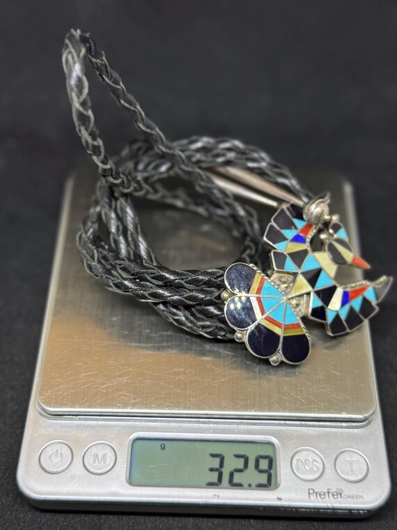 handmade Native American Zuni inlay multicolor / … - image 8