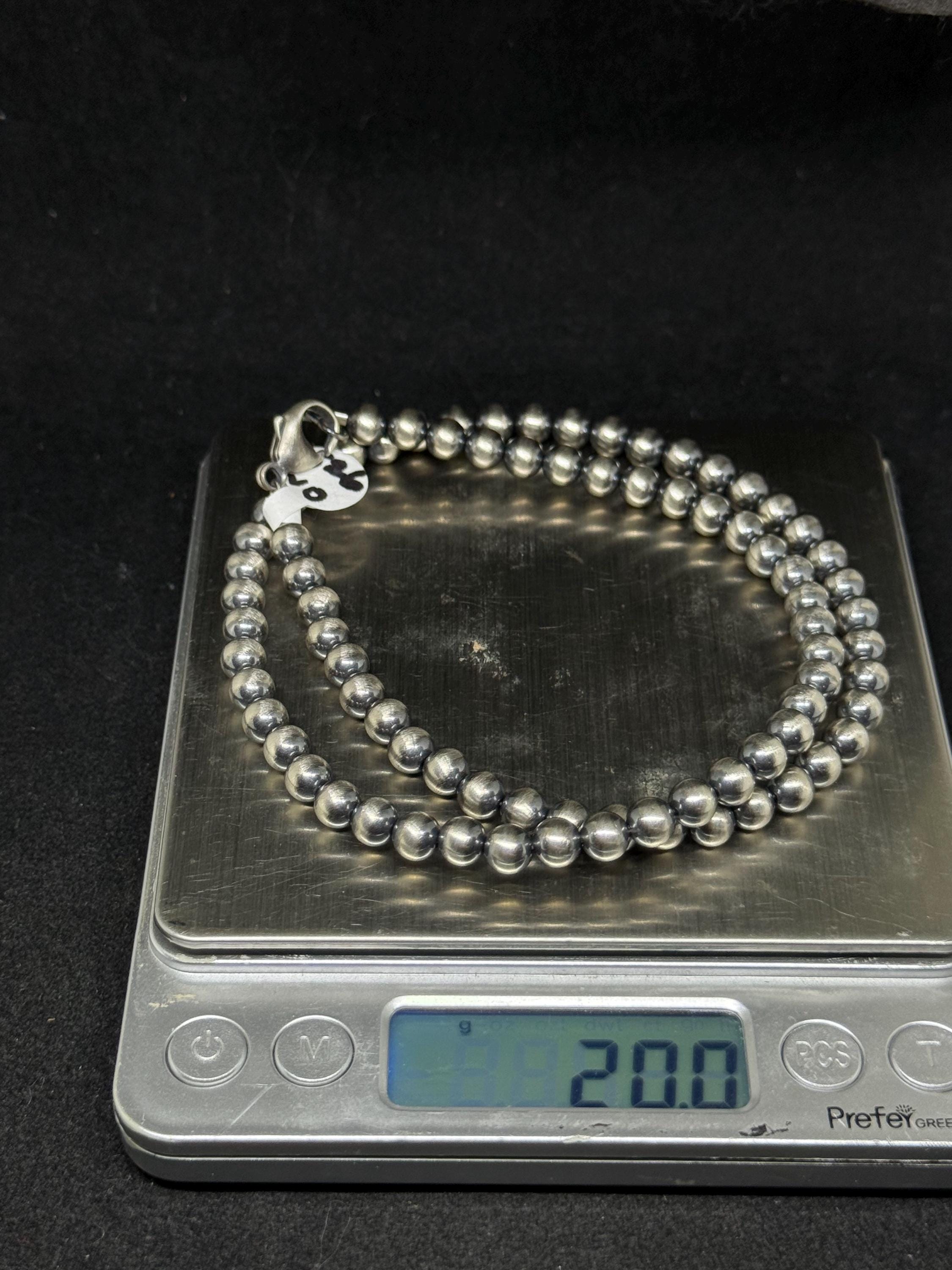 Handmade Native American Navajo Pearl Sterling Silver Beads 20