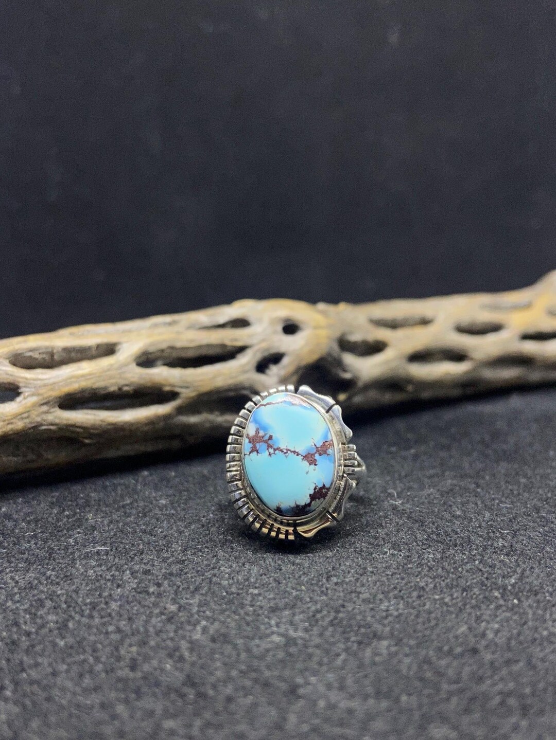 Handmade Native American Navajo Golden Hill Turquoise Sterling Silver ...