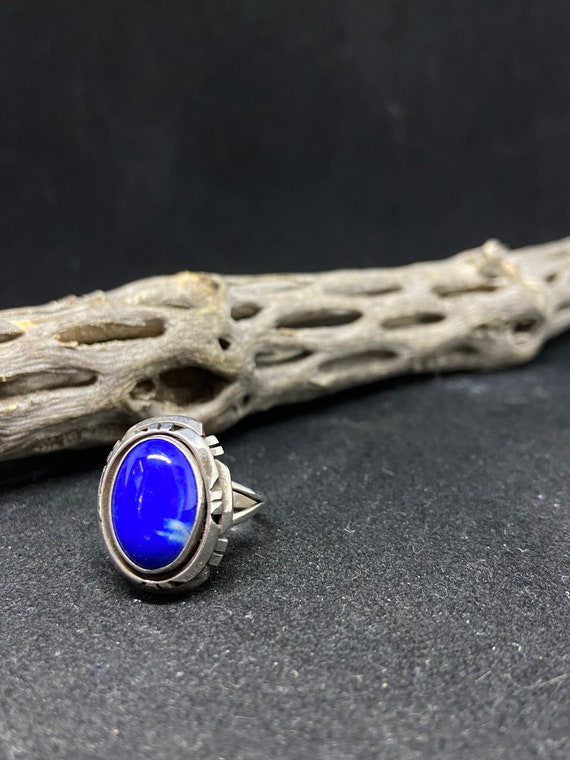 Handmade Native American Navajo Lapis Lazuli Sterling Silver Ring