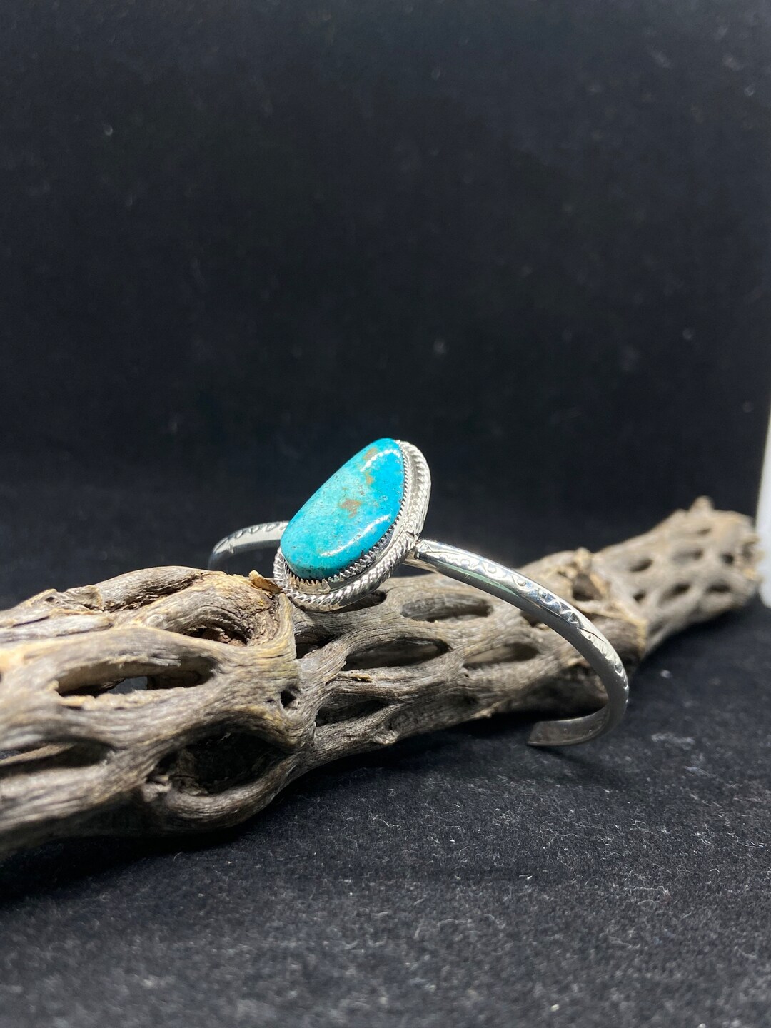 Handmade Native American Navajo Kingman Turquoise Sterling Silver Cuff ...