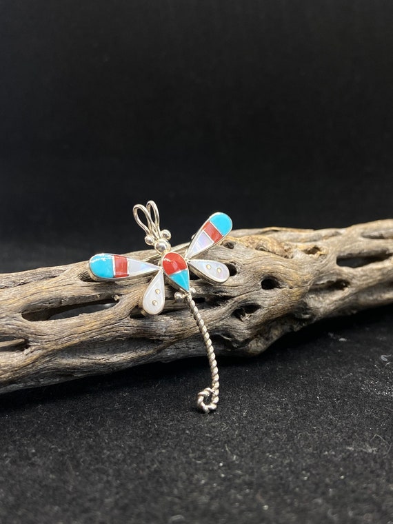 Superb Vintage Native American Navajo Sleeping Beauty Turquoise Sterling Silver Dragonfly Pin Superb Vintage Native American Navajo Sleeping Beauty Turquoise Sterling Silver Dragonfly Pin