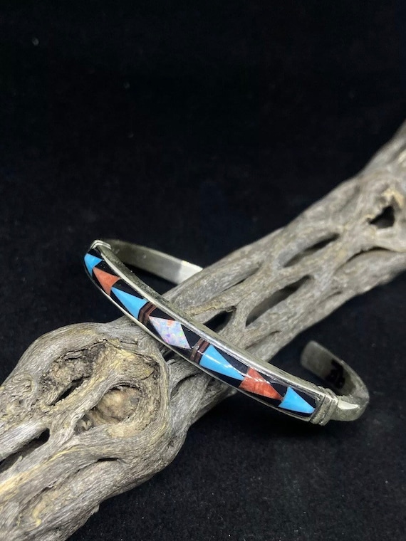 Handmade Native American Navajo Inlay Sleeping Beauty Turquoise