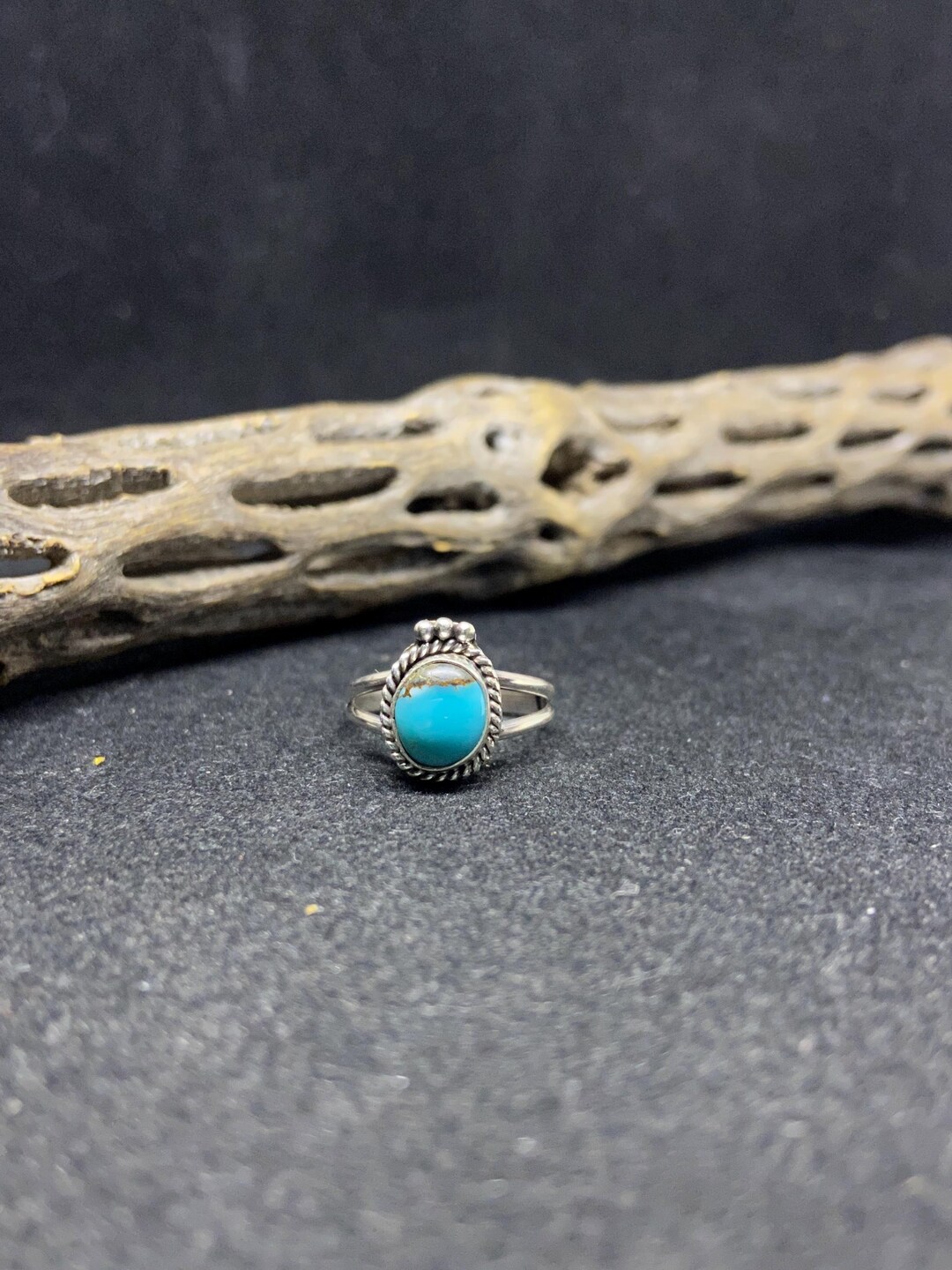 Handmade Native American Navajo Kingman Turquoise Sterling Silver Ring ...