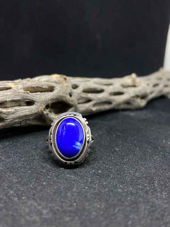 Handmade Native American Navajo Lapis Lazuli Sterling Silver Ring