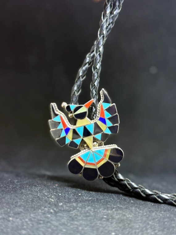 handmade Native American Zuni inlay multicolor / … - image 6