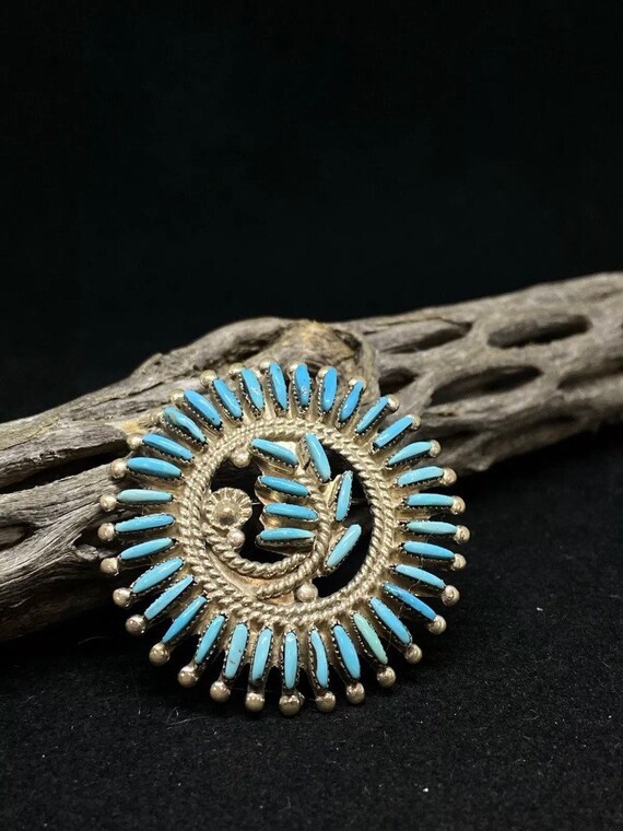 Swirling Wheel Native American Zuni Sleeping Beauty Turquoise Sterling Silver Earrings Native Swirling Wheel Native American Zuni Sleeping Beauty Turquoise Sterling Silver Earrings Native