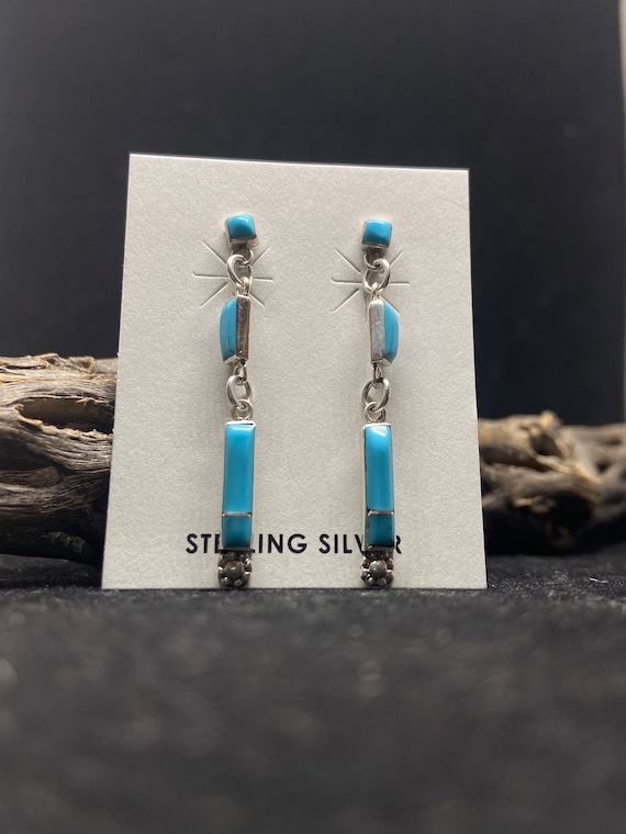 Exquisite Zuni Coral Sterling Silver Chandelier Earrings Native American Exquisite Zuni Coral Sterling Silver Chandelier Earrings Native American