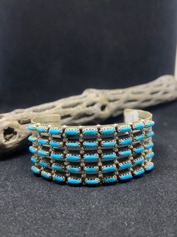 Handmade Native American Zuni Needlepoint Sleeping Beauty