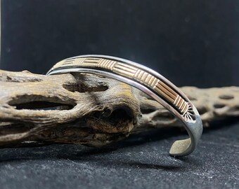 Navajo Hand Stamped Sterling Silver Ring Band - Bruce Morgan