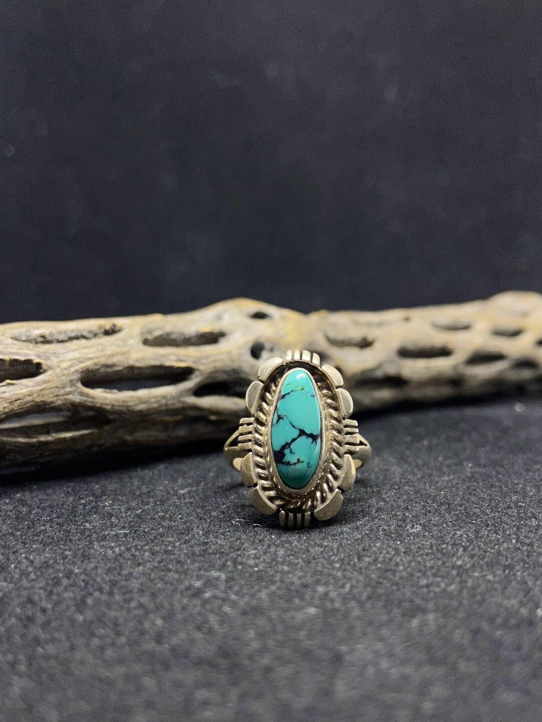 Handmade Native American Navajo Kingman Turquoise Sterling Silver Ring ...