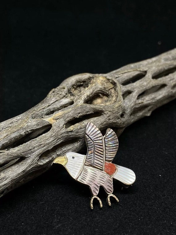 Rare Flying Eagle Vintage Native American Navajo Squared Spiny Oyster Sterling Silver Necklace Rare Flying Eagle Vintage Native American Navajo Squared Spiny Oyster Sterling Silver Necklace