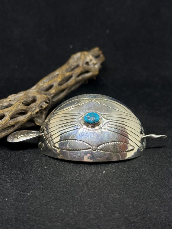 Handmade Native American Navajo King Man Turquoise Sterling  display picture 1