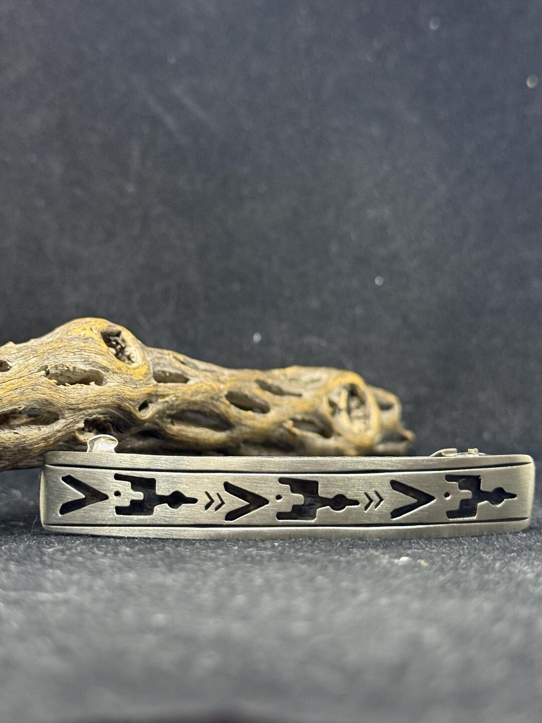 Handmade Native American Navajo Plain Sterling Silver Hair  display picture 3