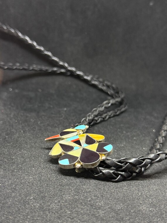 handmade Native American Zuni inlay multicolor / … - image 9