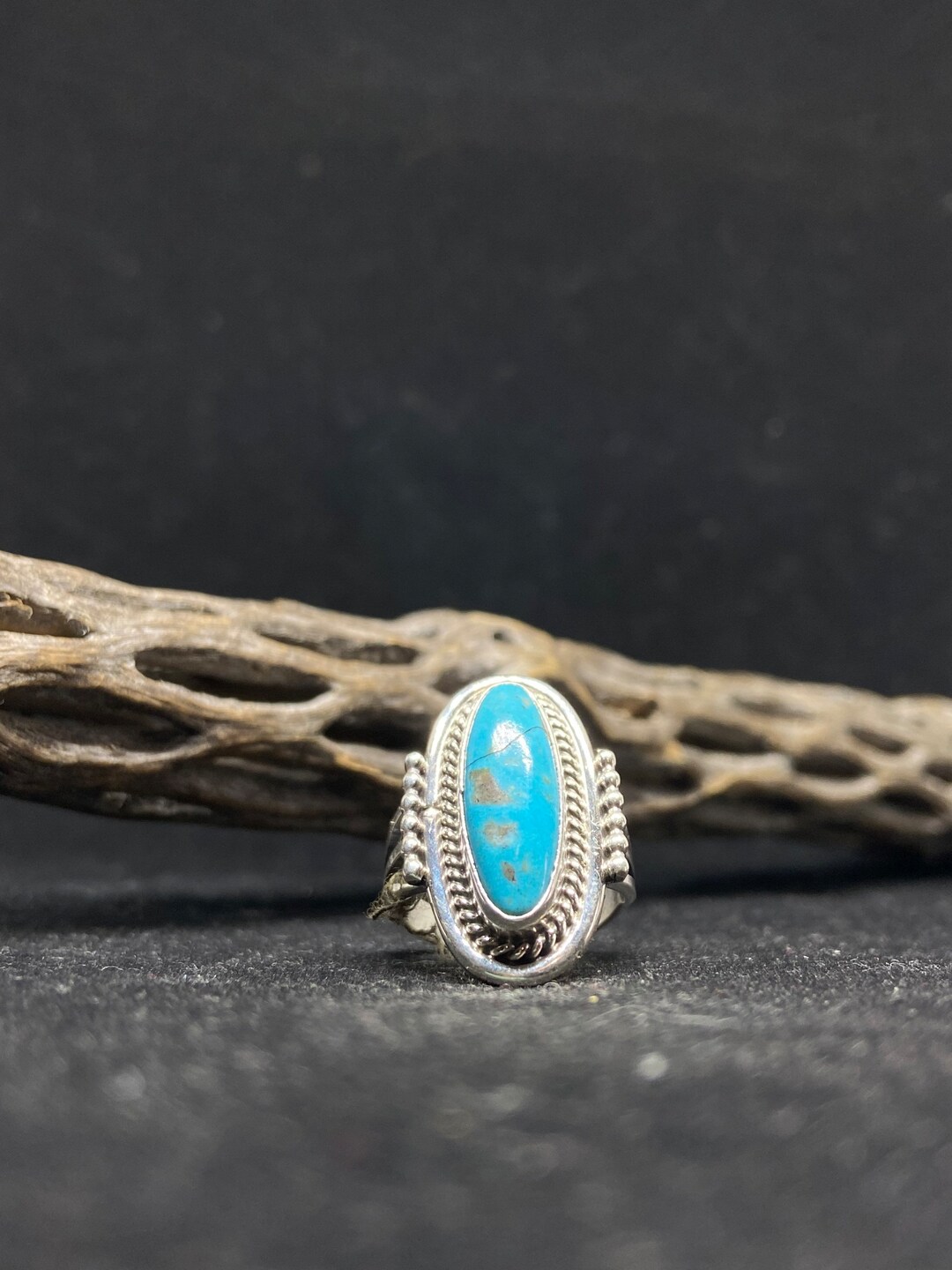 Handmade Native American Navajo Kingman Turquoise Oval Sterling Silver ...