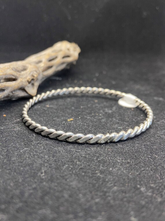 Handmade Native American Navajo All Plain Sterling Silver