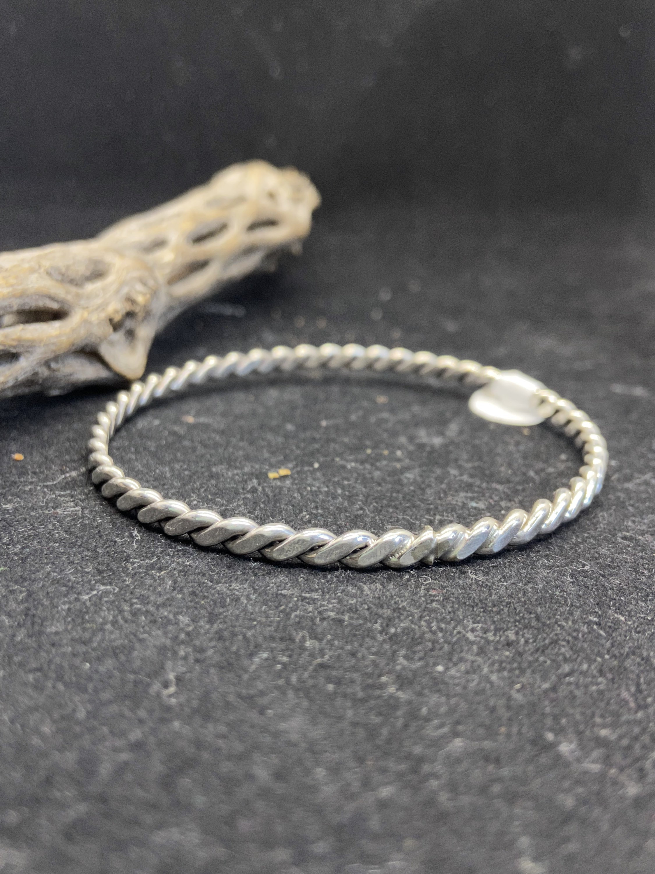 Handmade Native American Navajo All Plain Sterling Silver