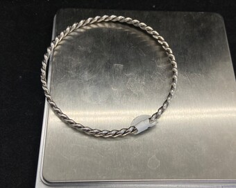 Handmade Native American Navajo All Plain Sterling Silver Twisted