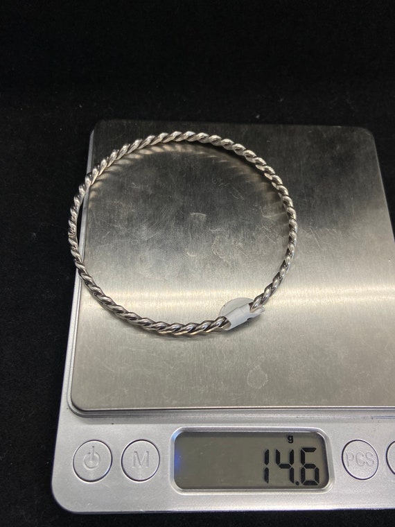 Handmade Native American Navajo All Plain Sterling Silver Twisted