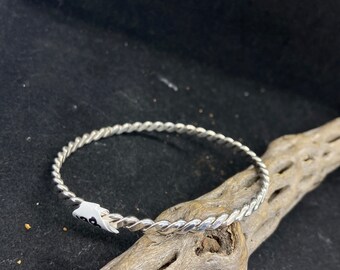 Handmade Native American Navajo All Plain Sterling Silver Twisted