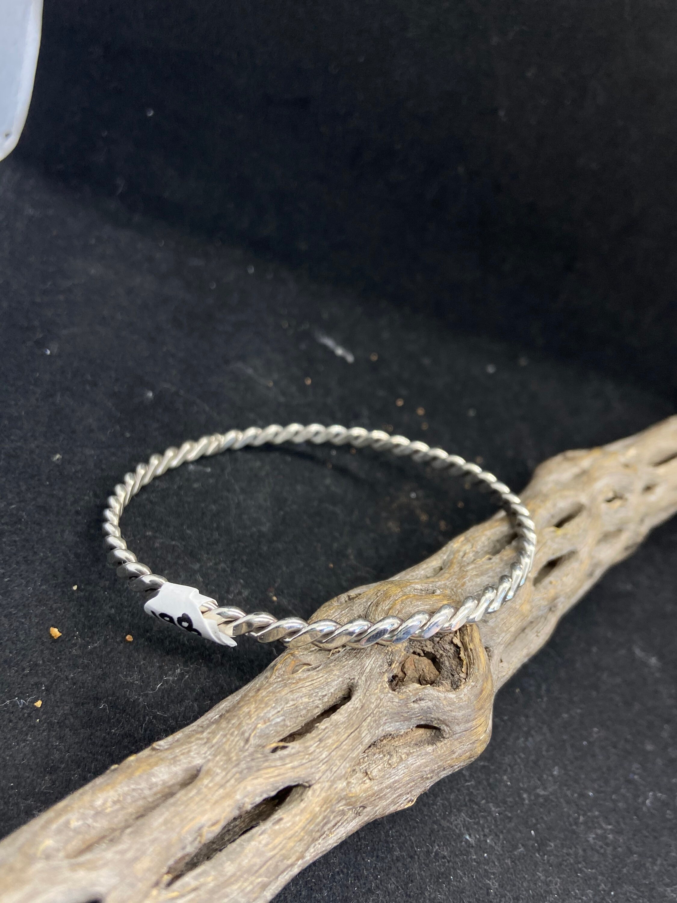 Handmade Native American Navajo All Plain Sterling Silver Twisted