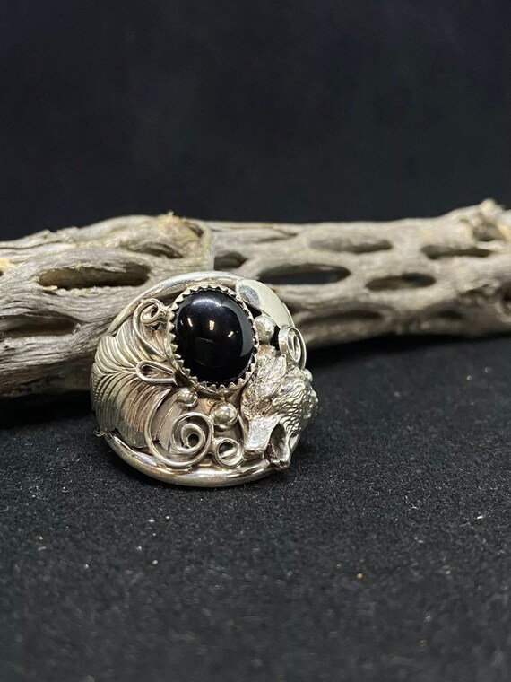 Rare Wolfpack Vintage Navajo Sterling Silver Native American Jewelry Ring Old Rare Wolfpack Vintage Navajo Sterling Silver Native American Jewelry Ring Old