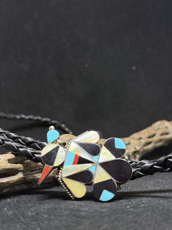 handmade Native American Zuni inlay multicolor / … - image 3