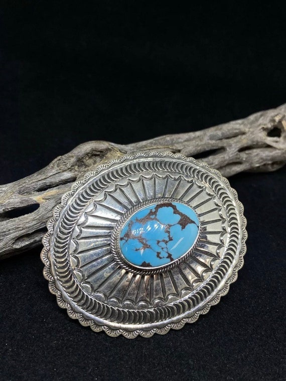 Handmade Native American Navajo Kingman Spiderweb Turquoise  display picture 1