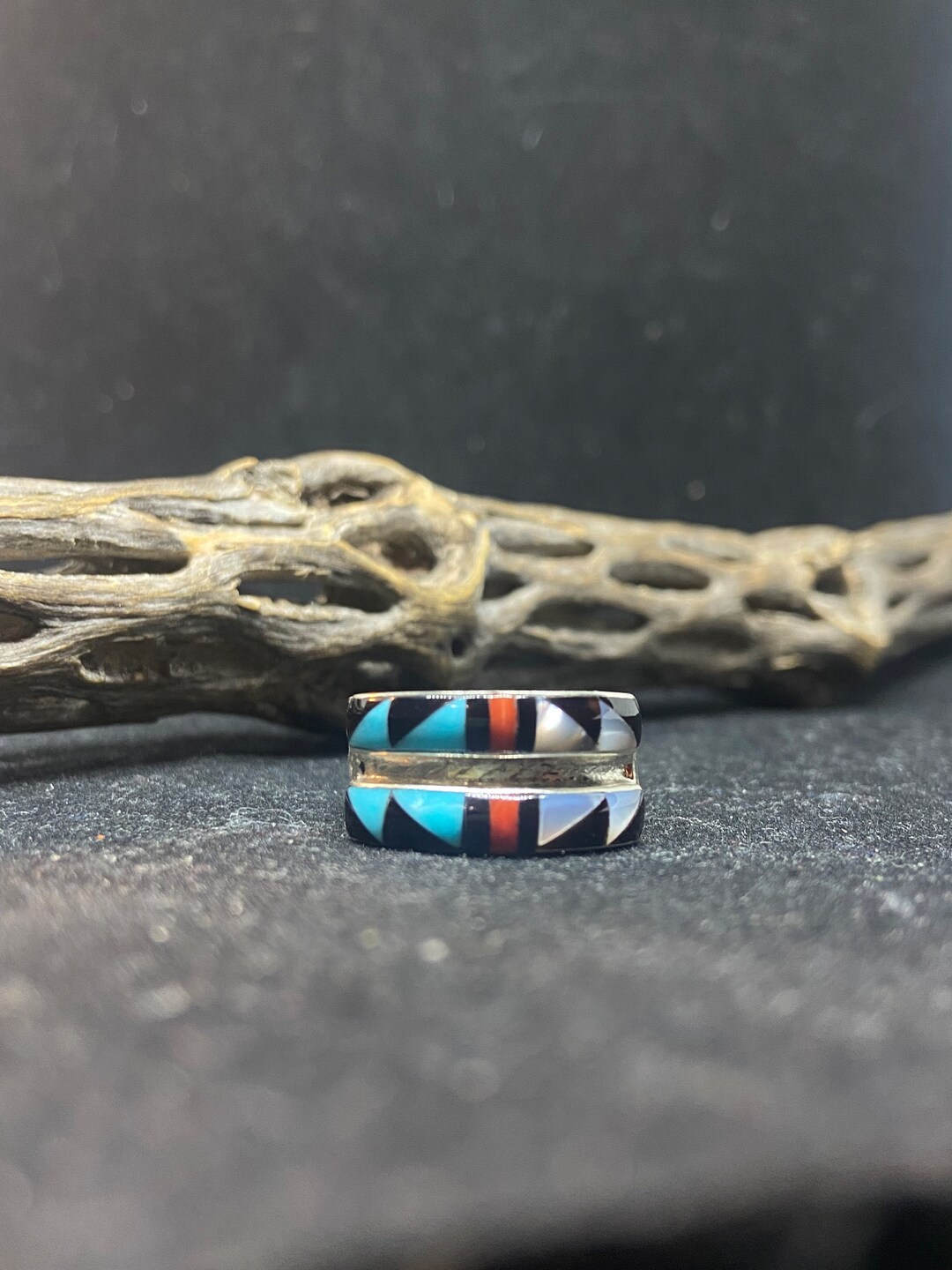 Handmade Native American Zuni Inlay Multi-color / Multistone