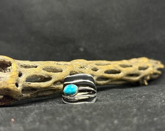 Handmade Native American Navajo Sleeping Beauty turquoise Sterling Silver Ring Size 6 Bahe